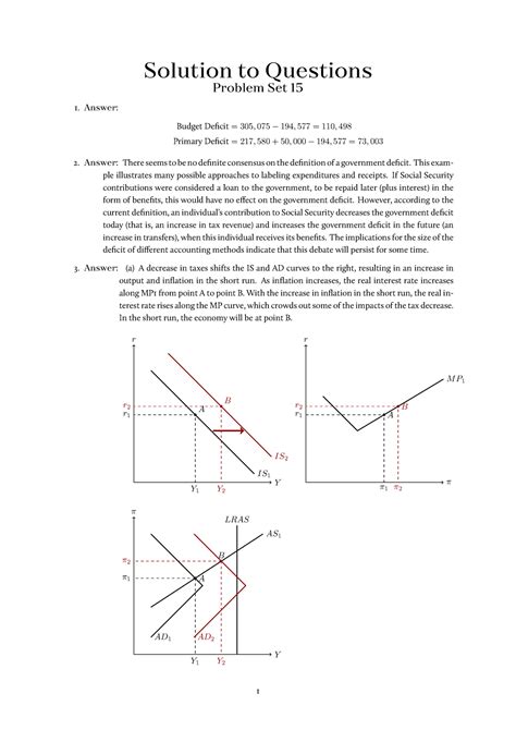 Problem Set15 Sol Solution To Questions Problem Set 15 Answer Budget