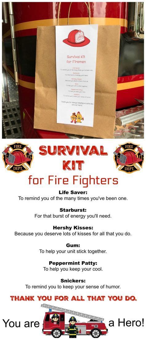 Firefighter Survival Kit Printable School Survival Kits Firefighter