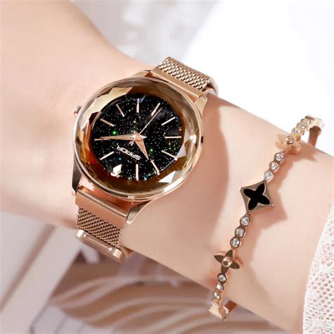 Luxury Brand Women Dress Watches Stainless Steel Gold Casual Clock