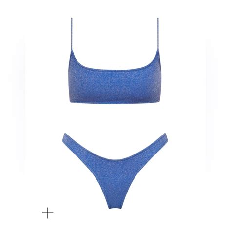 Dark Blue Mica Marina Sparkle Triangl Bikini Suit Gem