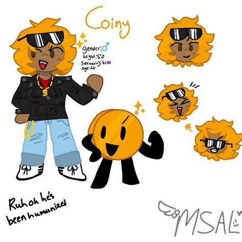 Ruh Oh I Humanized Coiny First Post Here Bfdi💖 Amino