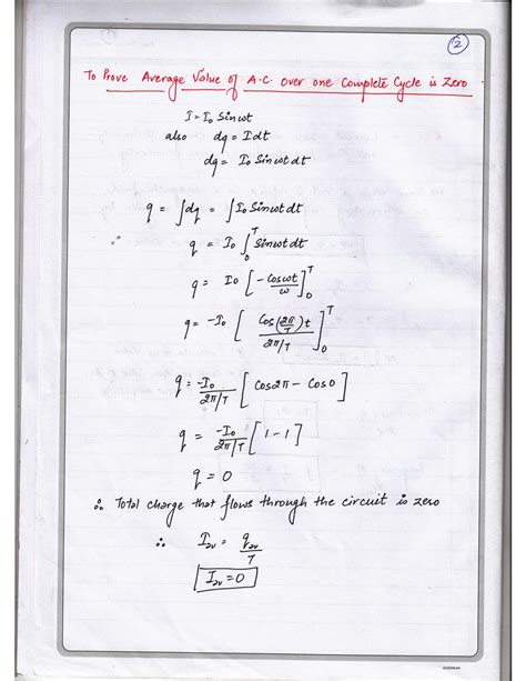 SOLUTION Chapter 7 Alternating Current Class 12th Physics Notes Pcmb