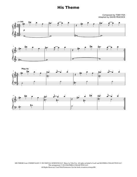 His Theme Undertale Complete Piano Sheet Music Piano Tutorial