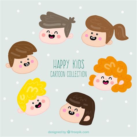 Free Vector | Funny kids faces pack