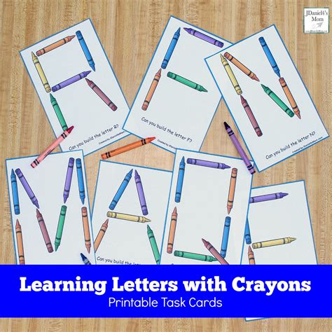 Learning Letters With Crayons Printable Task Cards