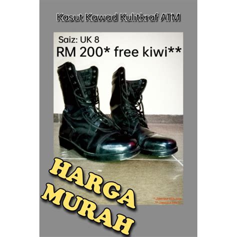 Boot Kawad Kulitkraf Tentera Polis Pkbm Krs Used 85 New