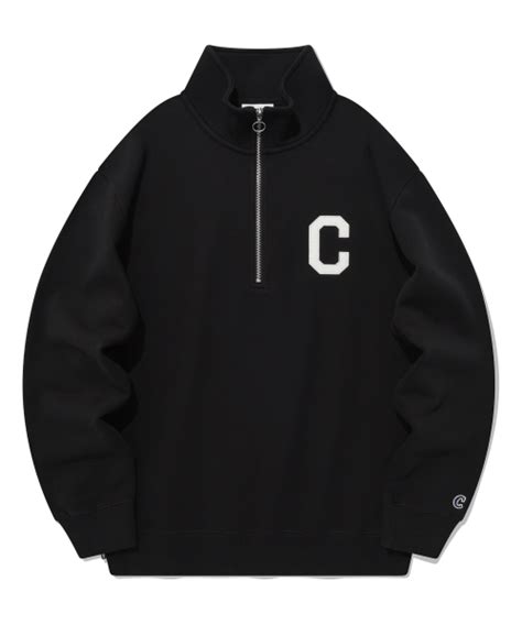 Musinsa Covernat C Logo Half Zip Up Sweatshirt Black