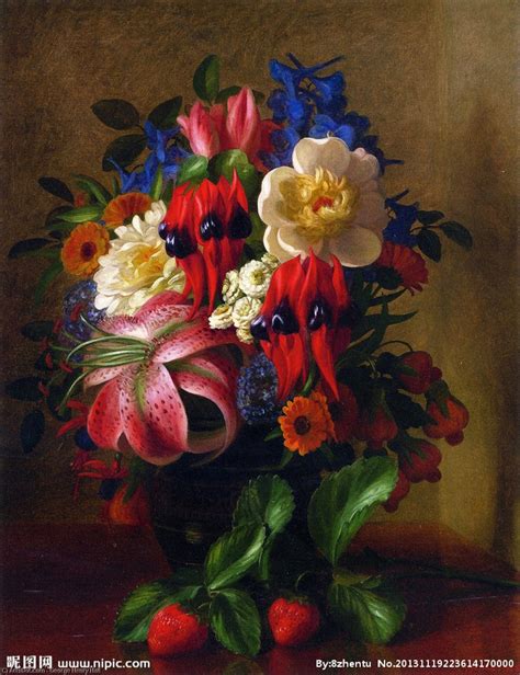 Reproductions De Qualit Mus E Still Life With Flowers And Strawberry