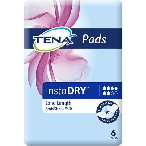 Tena Pad Instadry Long Length 6 Pack Big W