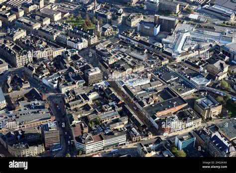 aerial view of Huddersfield town centre, West Yorkshire Stock Photo - Alamy