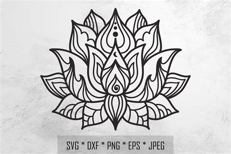 Lotus Svg Lotus Flower Svg Cut File Mandala Clipart Namaste Etsy