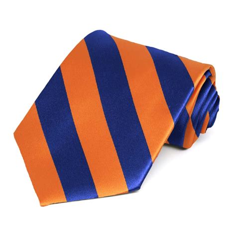 Royal Blue and Orange Striped Ties | Shop at TieMart – TieMart, Inc.