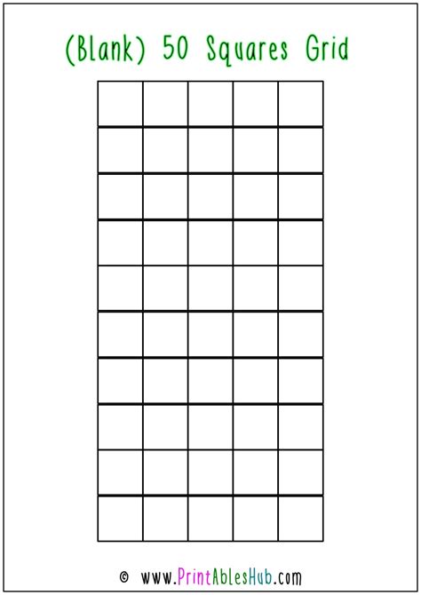 Free Printable Blank 50 100 And 200 Squares Grid Templates Pdf