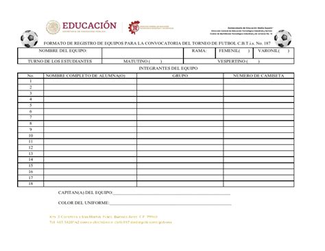 Convocatoria Torneo Futbol Cbtis