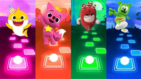 Baby Shark Vs Pinkfonk Vs Gummy Bear Vs Oddbods Tile Hop Edm Rush