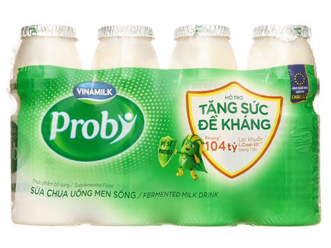 Sữa chua uống men sống có đường Probi 130ml - Lốc 4 Chai Sato Mart- Cửa ...