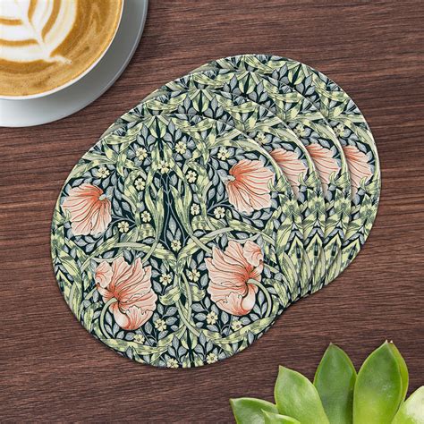 William Morris Pimpernel Blush Coasters I Porslin Desina