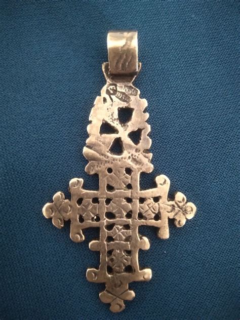 Antique Silver Ethiopian Coptic Cross Gem