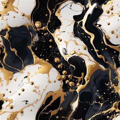 Premium Ai Image A Close Up Of A Black And White Marble With Gold