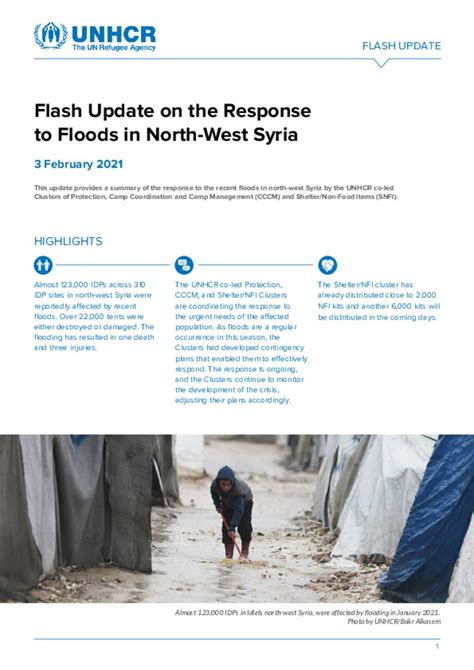 Document Flash Update On The Response To Floods In North West Syria