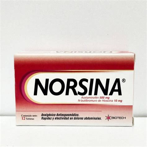 Medicina Norsina Butilescopolamina Paracetamol Mg Mg X