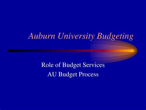 Ppt Auburn University Budgeting And Accounting Financial Management