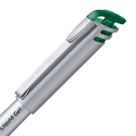 Pentel EnerGel Liquid Gel Rollerball Pen With Cap Green Medium 0 7 Mm