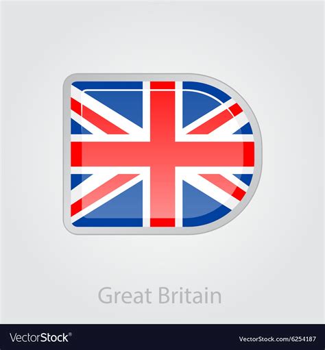 United kingdom flag button Royalty Free Vector Image