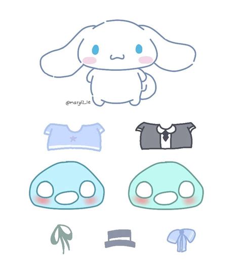 Cinnamoroll paper doll templateee | Paper dolls, Paper doll template ...