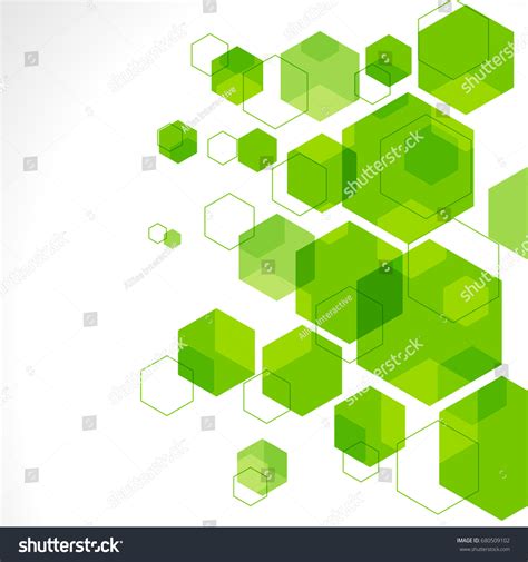 Abstract Geometric Background Green Hexagon Hexagonal Stock Vector Royalty Free 680509102