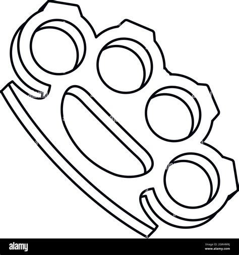 Brass knuckles icon, outline style Stock Vector Image & Art - Alamy