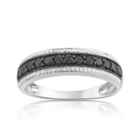 Bague Or Blanc Diamants Noirs Maty