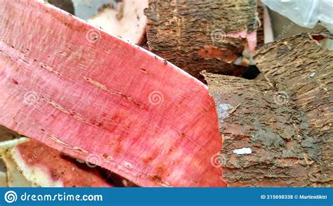 Household Waste In The Form Of White Red And Brown Cassava Skin Stock