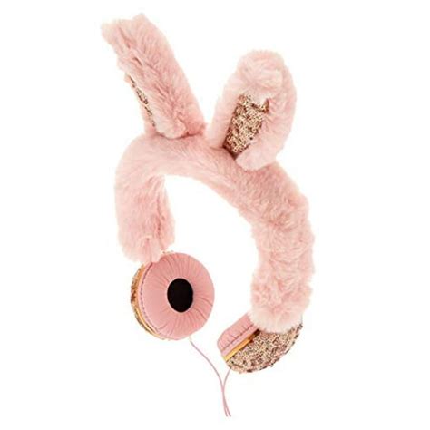 Claire S Girl S Faux Fur Sequin Bunny Headphones Pink