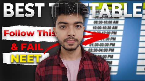 Fail Neet With This Timetable Best Timetable For Neet Don