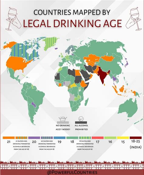 Countries Mapped By Legal Drinking Age R MapPorn