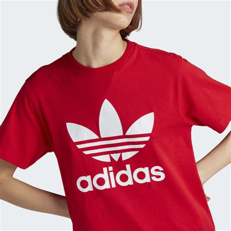 Women S Clothing Adicolor Classics Trefoil Tee Red Adidas Kuwait