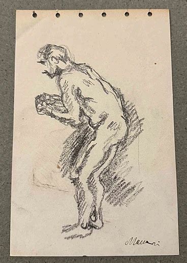 Mino Maccari Nude Drawing Drawing Charcoal 2000s IntOndo