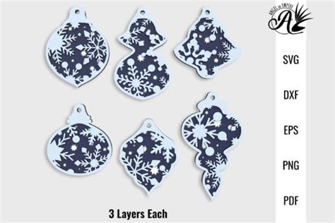 Snowflake Layered Christmas Ornaments Graphic By Angelonempire · Creative Fabrica