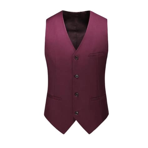 Homme Gilet De Costume Slim Fit Mariage Fête Formel Business Gilets Costume Classique Col En V