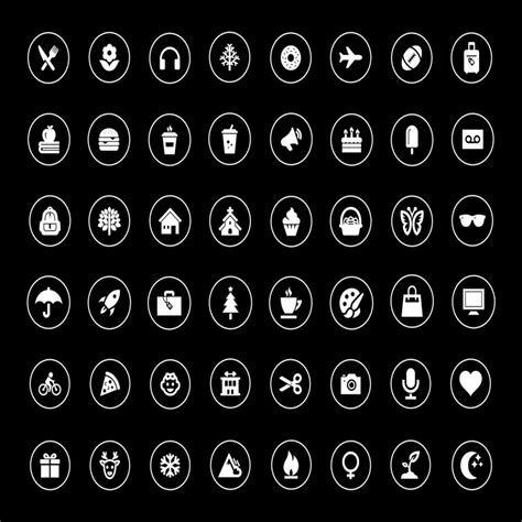 Instagram Story Highlight Covers Black And White Minimalist Icons