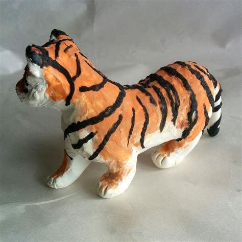 Handmade Clay Tiger Tiger Figure Siberian Tiger Miniature | Etsy
