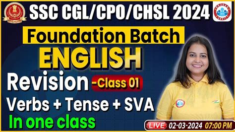 SSC CGL CHSL CPO Class Verb Tense Subject Verb Agreement English