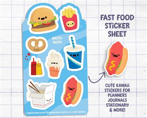 Fast Food Sticker Sheet Funusualsuspects