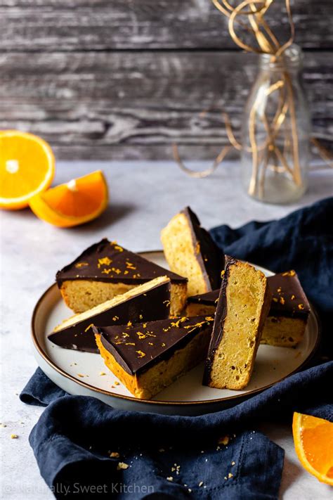 Chocolate Orange Shortbread Bars Refined Sugar Free