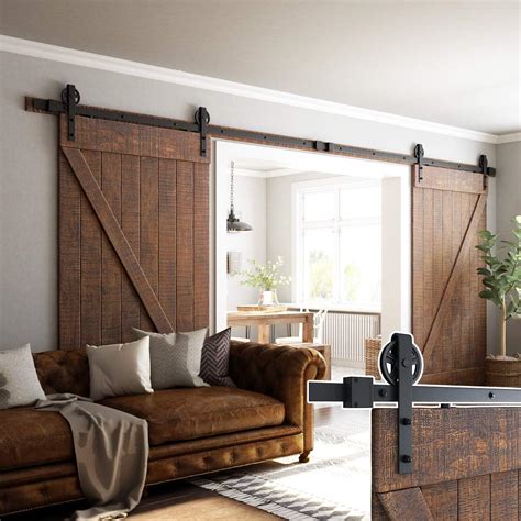 Amazon Smartstandard Ft Sliding Double Barn Door Hardware Kit