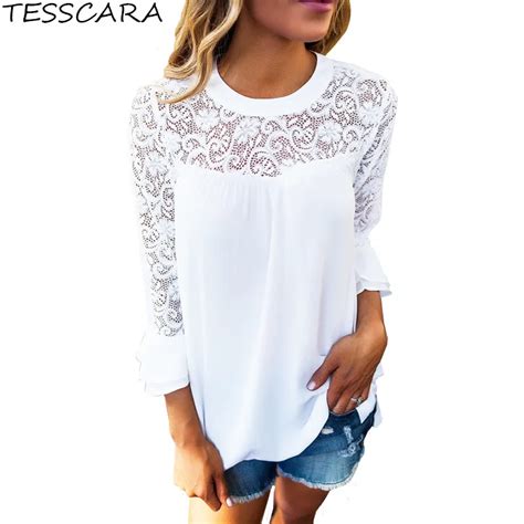 Buy Women Summer Sweet Lace Blouse Shirt Female New