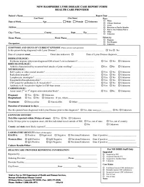 Fillable Online Lyme Disease Case Report Form Vmarch Fax Email Print