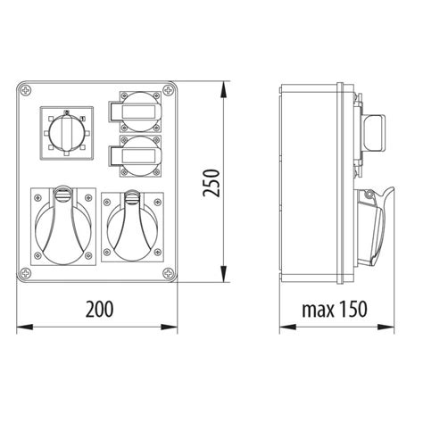 Rozdzielnica R BOX 240 2x230V 2x32A 5P B 1099