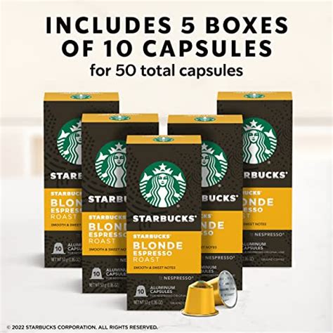 Starbucks By Nespresso Blonde Roast Espresso Count Single Serve Capsules Compatible With